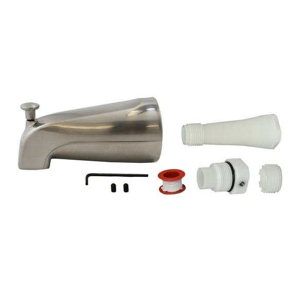 Keeney P825-35BN Universal Tub Spout with Front Diverter, Brushed Nickel