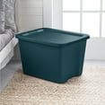 thumbnail image 6 of Sterilite Large Storage Bin, 18 Gallon Plastic Storage Container with Snap-On Lid, Teal, 6 of 11