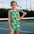 thumbnail image 3 of chaqlin Banana Leaf Girls Sleeveless T Shirt and Shorts Set 2 Piece Workout Outfits Toddler to Big Kid 5-14 Years Old, 3 of 7