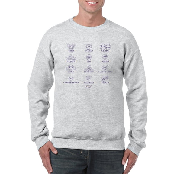 Zodiac Smiley Signs - Astrological Horoscope Emoji Men's Sweatshirt