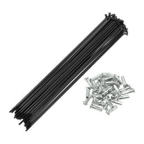 Unique Bargains Universal Bicycle Spokes Bike Wheel Spokes 14G Carbon Steel 1 Set Black-197mm