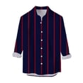 thumbnail image 4 of HCYSFG Men's Vertical Striped Button Down Shirt Casual Long Sleeve Lapel Collar Shirt Jacket Shacket Vintage Retro Trendy Style Essentials Basics Tee, 4 of 4