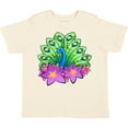 thumbnail image 3 of Inktastic Peacock and Flowers Boys or Girls Toddler T-Shirt, 3 of 5