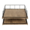 thumbnail image 3 of Kate and Laurel Benbrook Stacked Metal and Wood Letter Trays, Rustic Wood and Black, 3 of 7