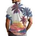 thumbnail image 4 of Domuza Men's Hawaiian Tropical Shirt Short Sleeve Stylish Casual Button T Shirt Summer Loose Fit Lightweight Tees Pink 4XL, 4 of 7