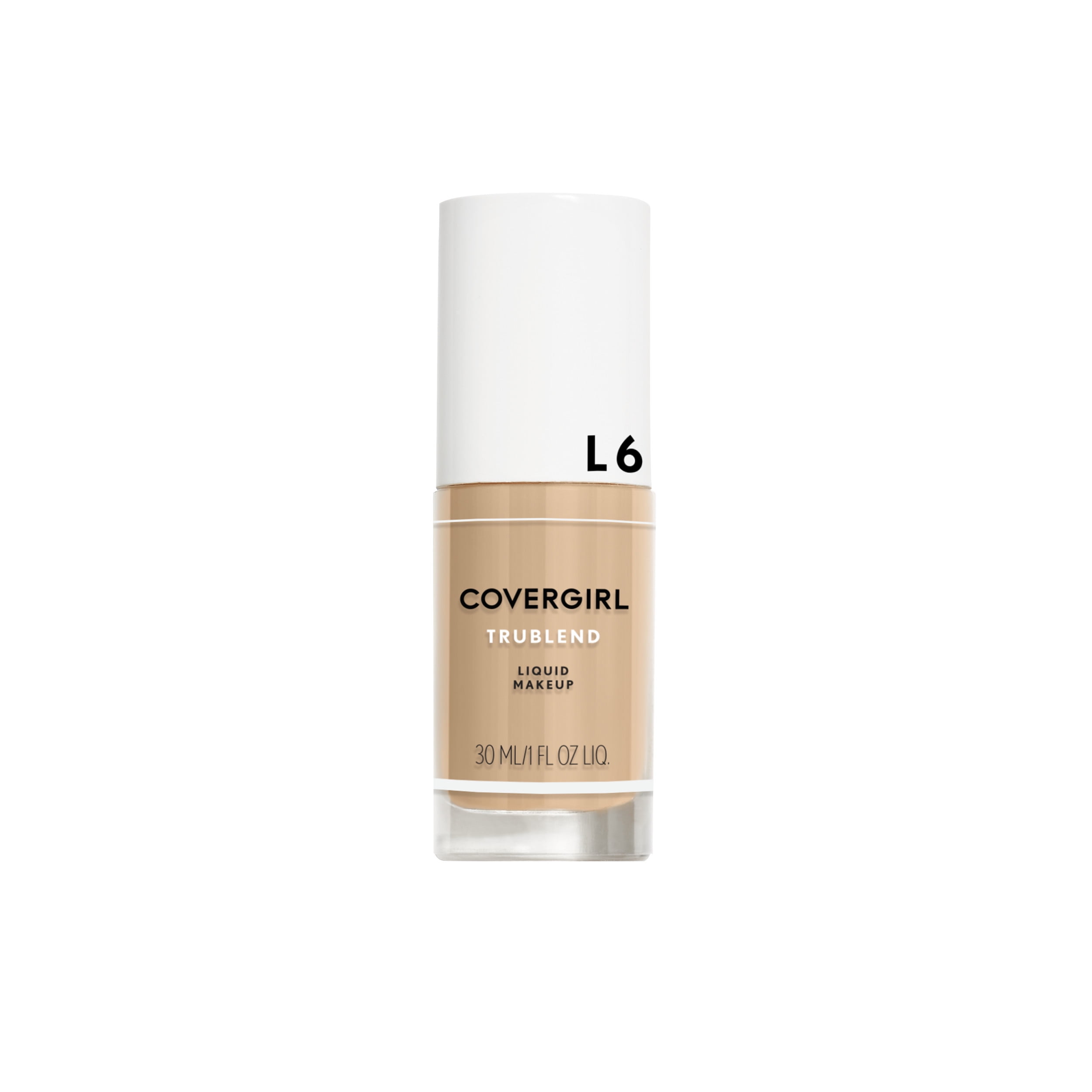 COVERGIRL TruBlend Oil-free Liquid Foundation, L-6 Buff Beige, 1 fl oz, Lightweight, Dewy Finish, Hydrating Foundation, Moisturizing Foundation, Cruelty-Free Foundation, Blends Seamlessly