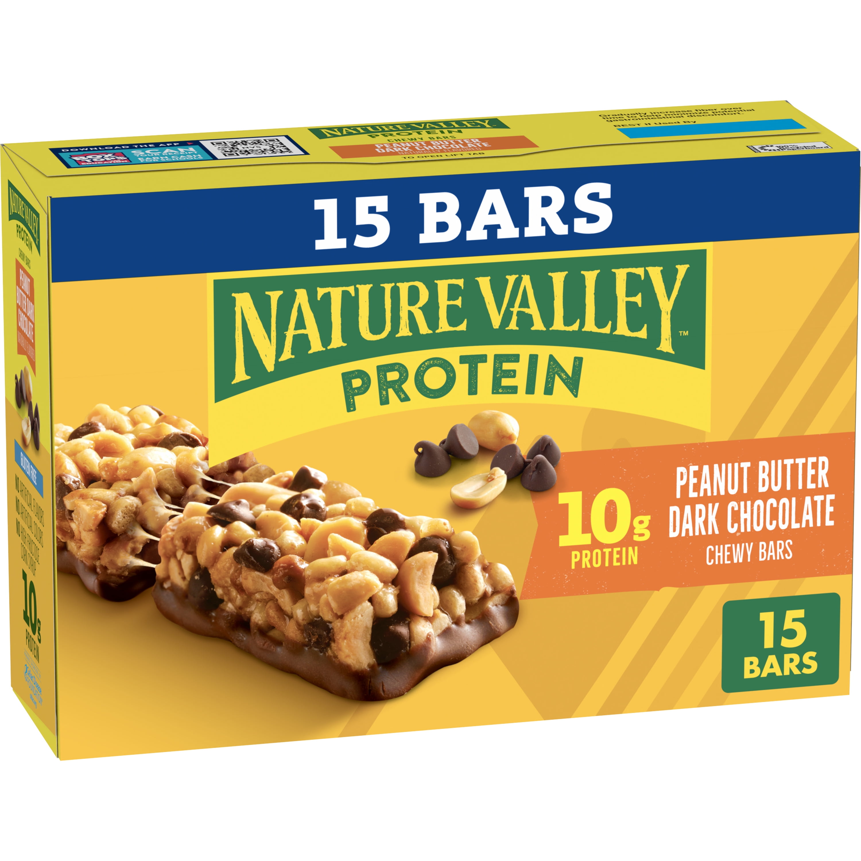 Nature Valley Chewy Granola Bars, Protein, Peanut Butter Dark Chocolate, 15 Bars, 21.3 oz