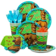 Scooby Doo Adventure Party Set for 8 - Complete Birthday Celebration with Plates, Napkins, Cups, Spoons, Forks, and Knives for Fun-Filled Gatherings