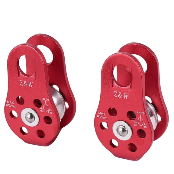 2 pcs Rock Pulley Rope Tree Climbing Climber arborist Fixed pulley Red