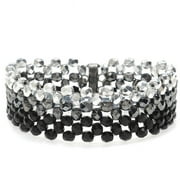 Ombre Right Angle Weave Bracelet-Blk/Silver - Exclusive Beadaholique Jewelry Kit