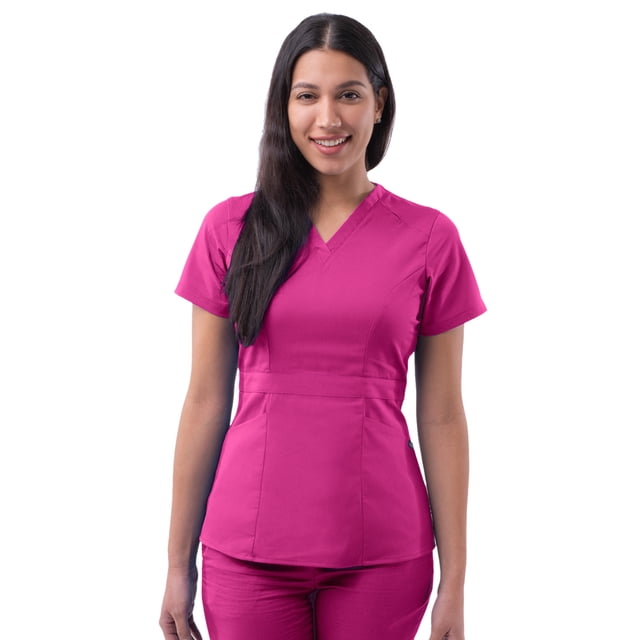 Adar Pro Scrubs For Women - Tailored Peplum Scrub Top