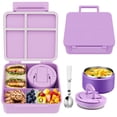 thumbnail image 1 of Set de loncheras MAXSO Bento para niños con termo para sopa, 240 ml, color morado, 1 of 7