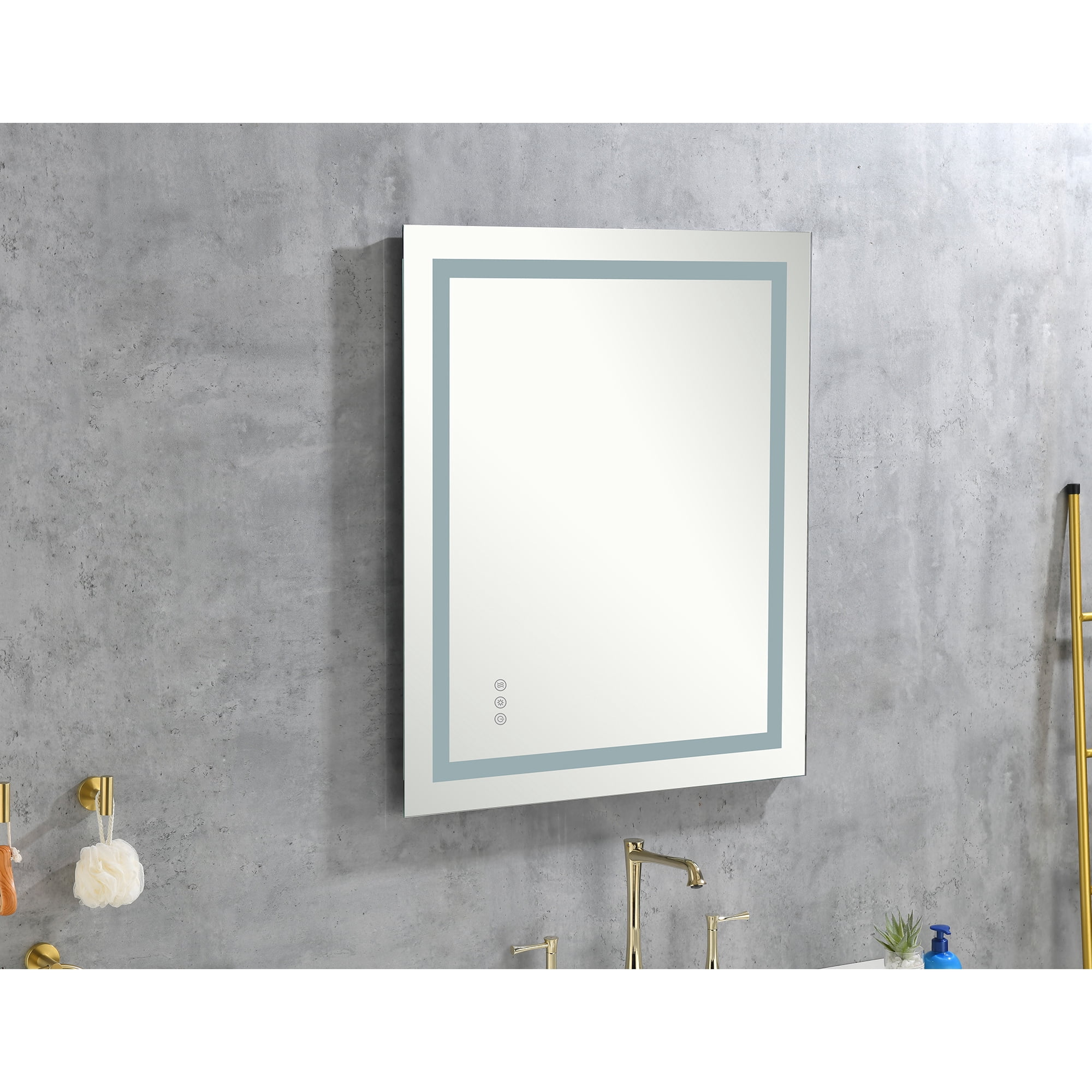 36x28 Inch LED Bathroom Mirror with Frontlit and Backlit, Wall Mounted Vanity Mirror with Smart Touch Button, Anti-Fog, Memory Function, 3 Colors, Stepless Dimmable Makeup Mirror