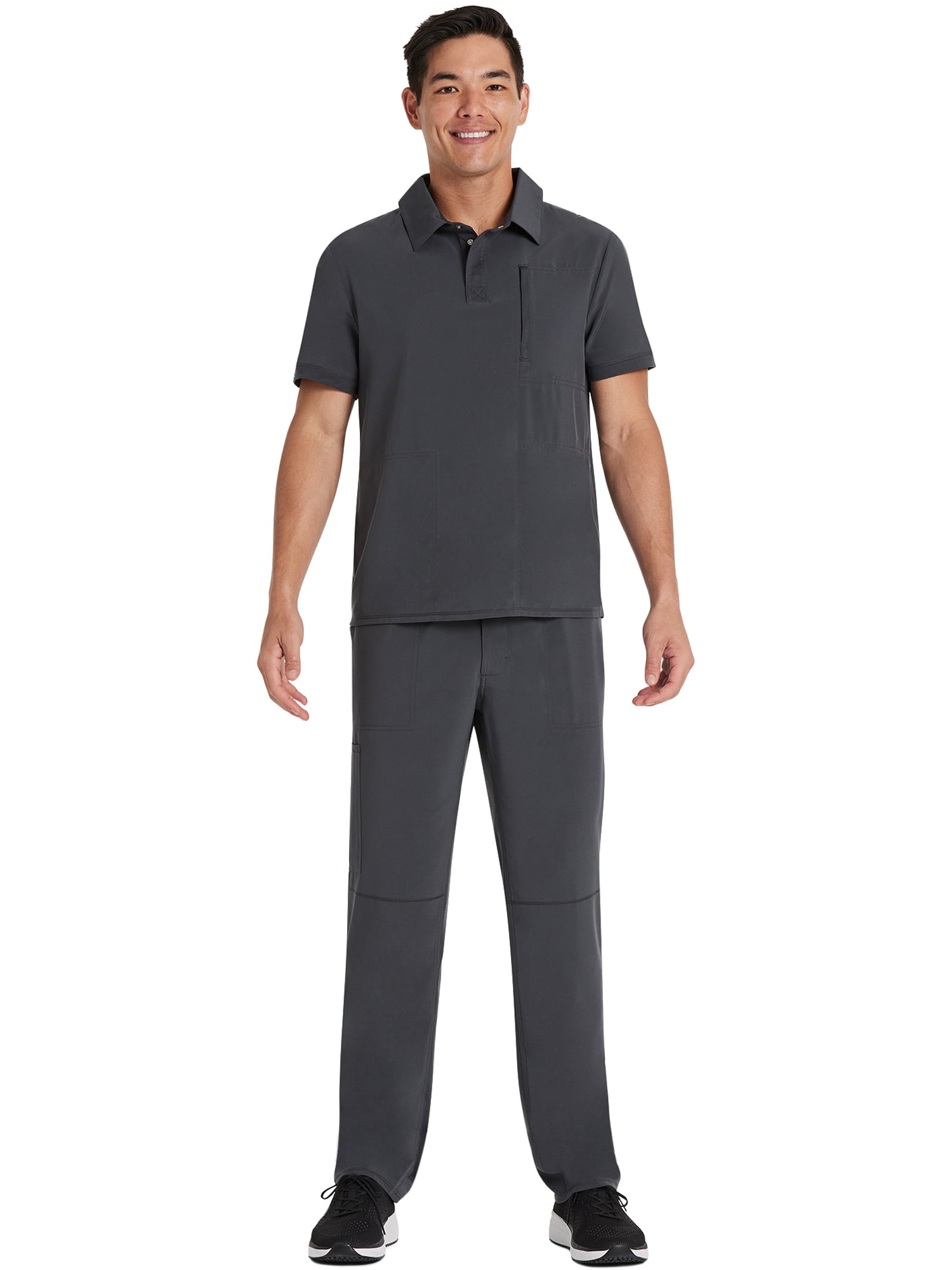 Scrubstar Men's Premium Performance Stretch Polo Scrub Top, Sizes XS-3XL