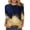 Dark Blue, variant on Women Summer Tops Women Printed Shirt 3/ 4 Sleeve Tunic Tops Crewneck Blouse Tshirt Sports under Shirt Long Sleeve Long Dress Blouse Work Oversized Thin Gold 2XL