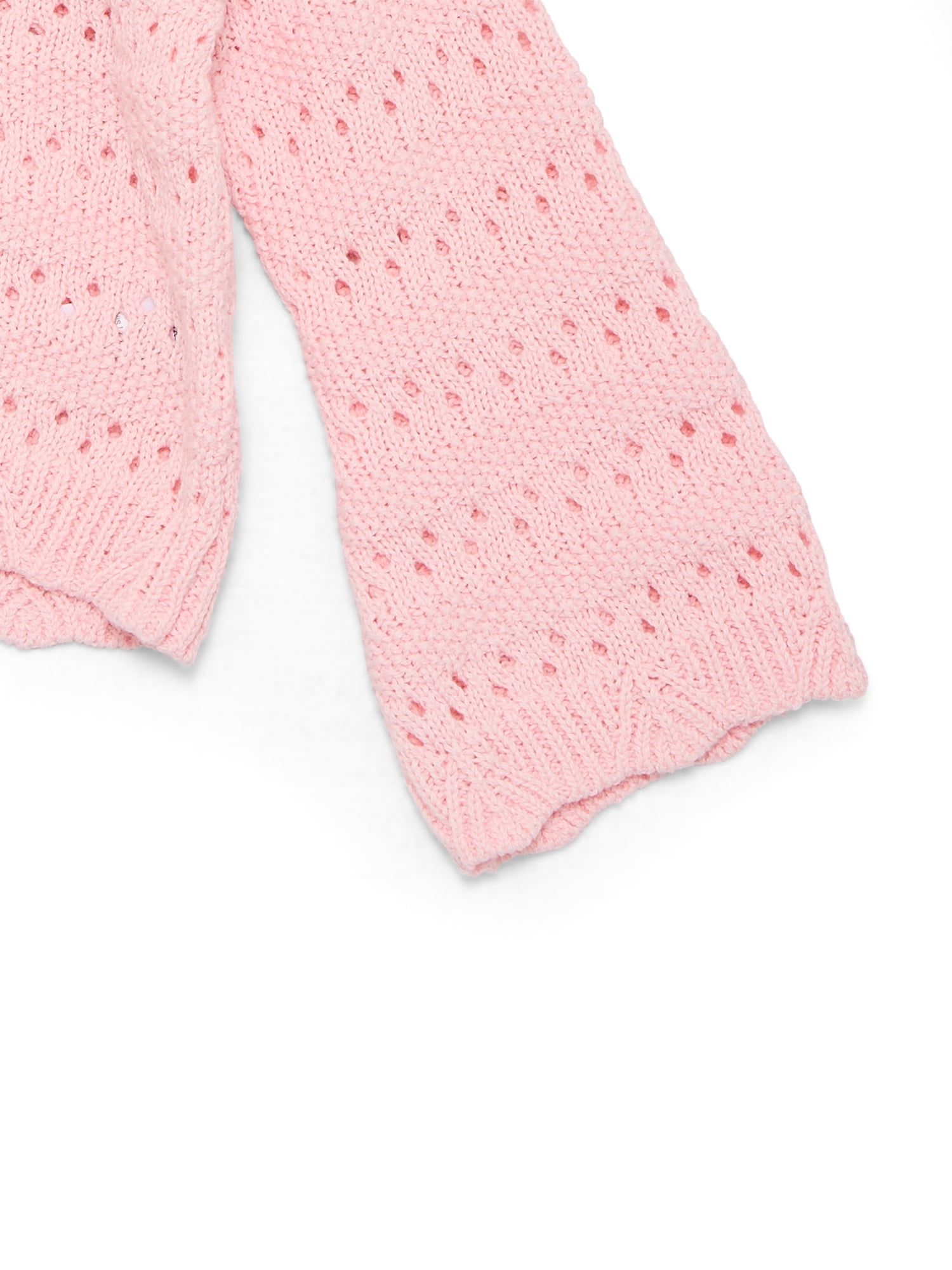 Wonder Nation Toddler Girls Cotton Pointelle Sweater with Long Sleeves, Sizes 12M-3T