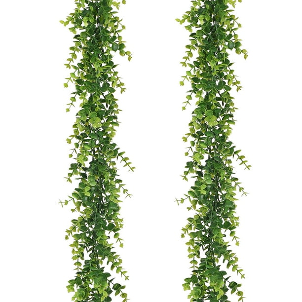 Artificial Vines Faux Eucalyptus Garland 2 Pack Fake Eucalyptus Greenery Garland Hanging Vine Plant 6 Feet Pcs Eucalyptus Leaves For Wedding Backdrop Arch Wall Table Festival Party Decor Walmart Com Walmart Com
