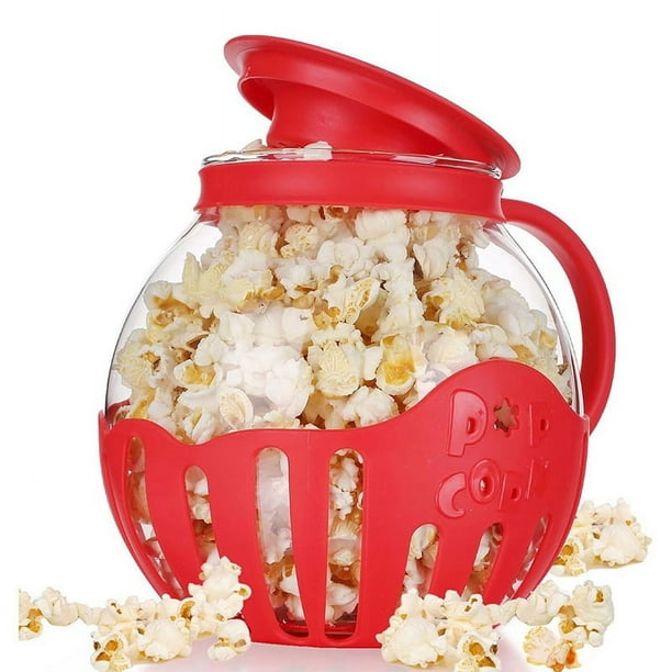 Microondas Fabricante de Palomitas de Maíz Cubo Microondas Tazón de Fuente Mini Máquina de Silicona Segura Tapa Palomitas de Maíz Rojo