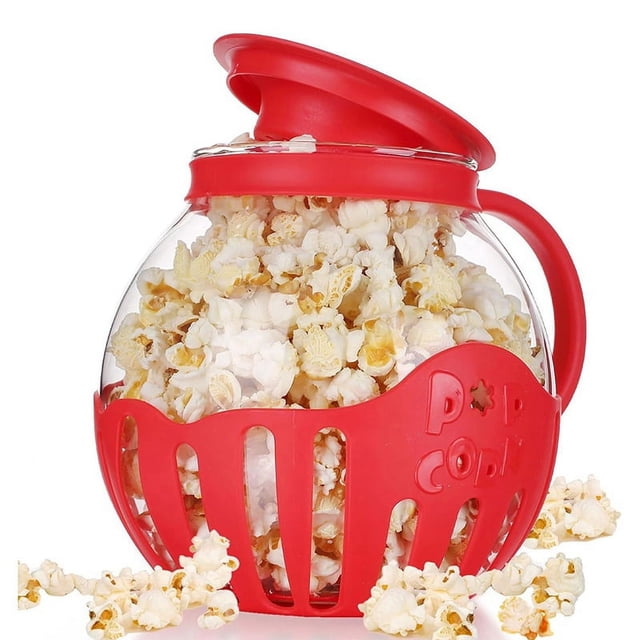 Microondas Fabricante de Palomitas de Maíz Cubo Microondas Tazón de Fuente Mini Máquina de Silicona Segura Tapa Palomitas de Maíz Rojo