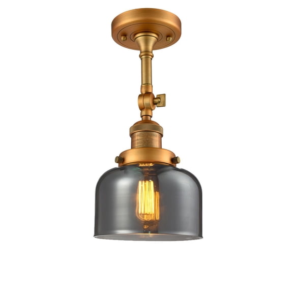 Innovations 1-LT LED Large Bell 8" Semi-Flush Mount - Brushed Brass - 201F-BB-G73-LED