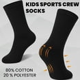 thumbnail image 4 of 24 Pairs Of Yacht & Smith Wholesale Kids Crew Socks, Childrens Cotton Casual Crew Socks Size 4-6 (Black), 4 of 8