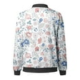 thumbnail image 5 of Arlun Womens Floral Printed Bomber Jackets Lightweight Zipper up Fashion Stand Collar Coats Casual Loose Fit Long Sleeve Full Zip Fall Jacket Windbreaker Outwear with Pockets Light Pink S, 5 of 5