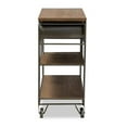 thumbnail image 4 of Bowery Hill Brown Finished Wood and Black Finished Metal 2-Drawer Kitchen Cart, 4 of 9
