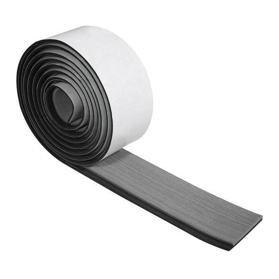 Unique Bargains 95"x2" EVA Decking Sheet Mat for Boat Yacht Deck Pad RV Flooring Carpet Medium Gray Black