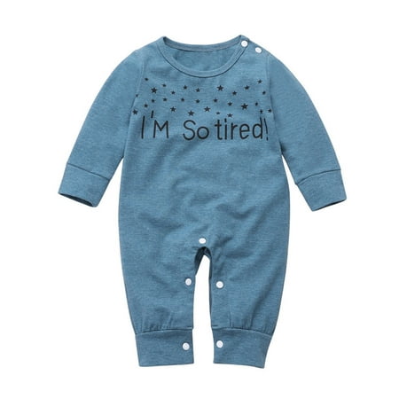 

ZHAGHMIN Baby Jumpsuit Kids Toddle Baby Boys Girls Long Sleeve Cartoon Print Letter Romper Jumpsuit Outfits Clothes New Years Outfit Toddler Boy 2T Pajamas Boys Easter Outfit Twins Baby Clothes Baby