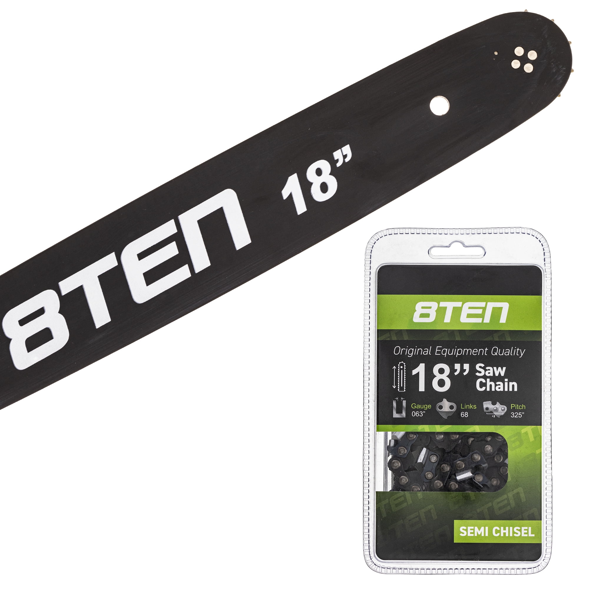 8TEN Chainsaw Bar and Chain 18 inch .063 .325 68DL for Stihl MS 250