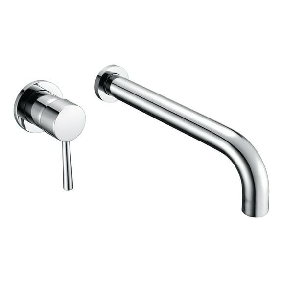 Products sumerain Wall Mount Tub Faucet Chrome Tub Filler Long Spout Wall Bathtub Faucet, Single Left-Handed Handle