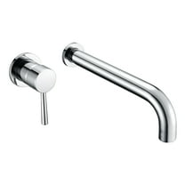 Products sumerain Wall Mount Tub Faucet Chrome Tub Filler Long Spout Wall Bathtub Faucet, Single Left-Handed Handle