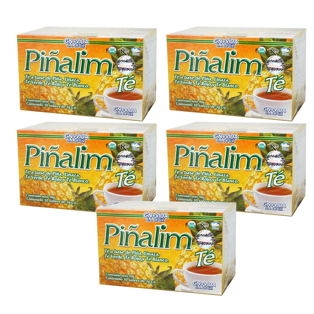 5 Cajas Té Piñalim piña, Linaza, Té Verde, Té Rojo Y Té Blanco 30 ...