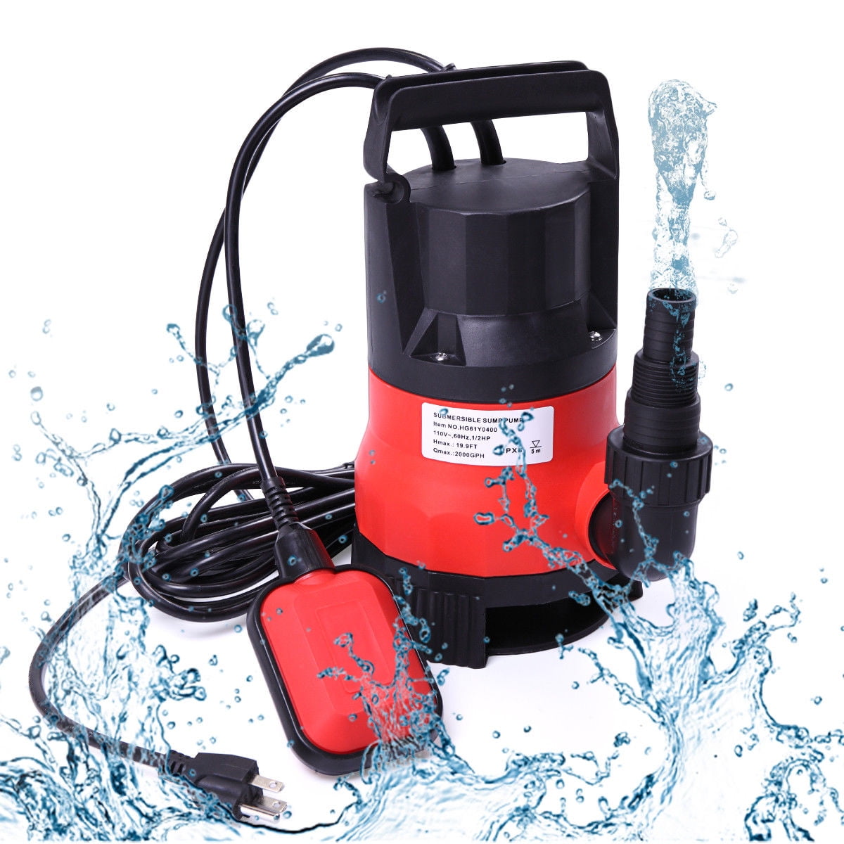 Details about   1/2HP Swimming Pool Flood Pond Submersible Dirty Clean Water Pump 2000GPH HOME 