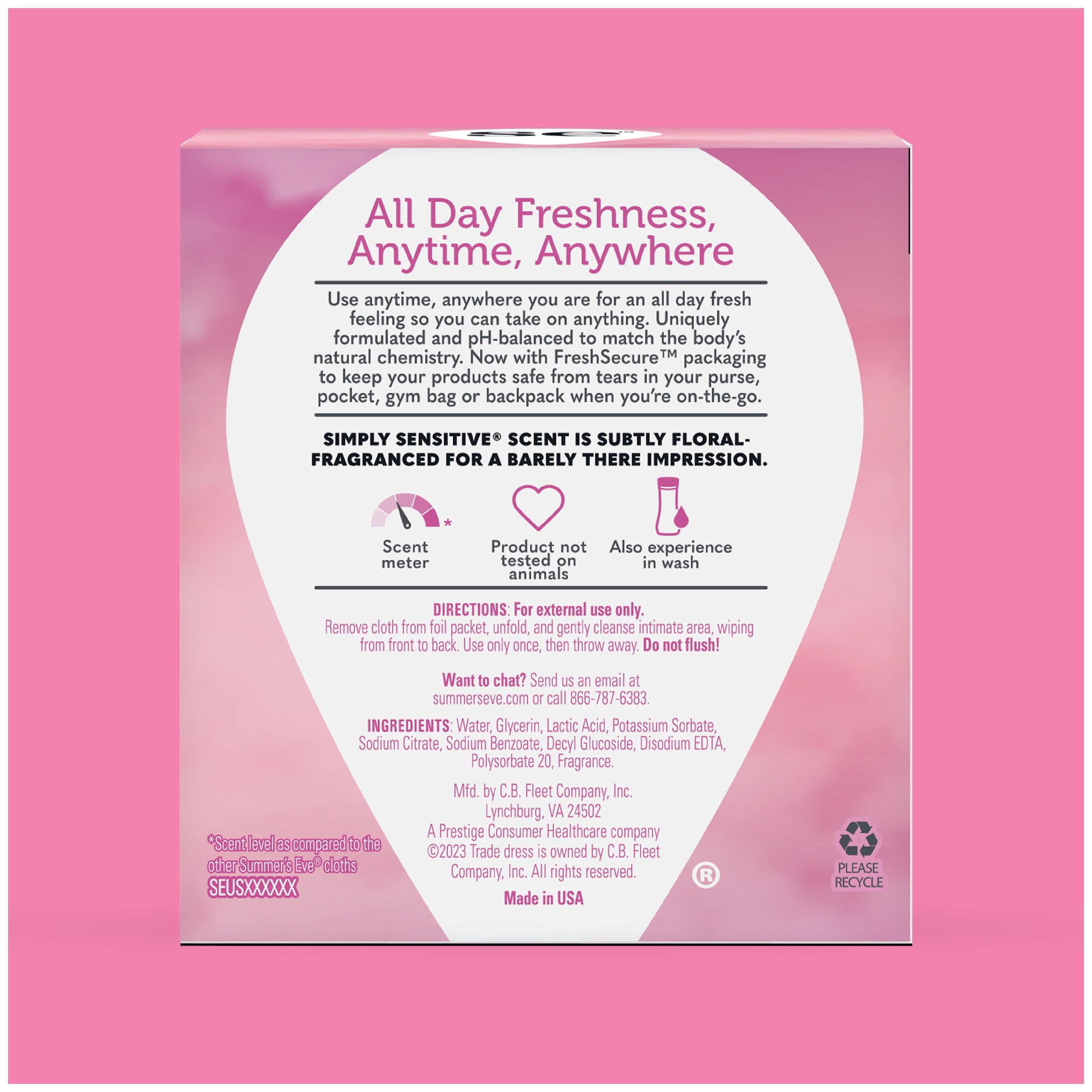 (3 pack) Summer’s Eve Simply Sensitive Gentle Daily Feminine Wipes, 12 Count