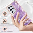 thumbnail image 2 of Compatible with Samsung Galaxy S21 Ultra 5G Case Ultra Slim Marble Luxury Glossy Rubber Durable Shockproof Protective Phone Case for Samsung Galaxy S21 Ultra 5G Marble Purple YBT, 2 of 10