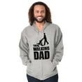thumbnail image 3 of Walking Dad Nerdy Zombie Movie Lover Men's Big & Tall Graphic Zip Up Hoodie Brisco Brands 2X, 3 of 4