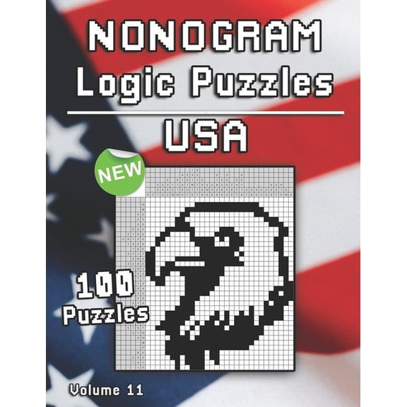 Logic Puzzles Nonogram Puzzles: Hanjie Puzzle Book USA & America with Griddler Brainteaser for Adults and Kids, (Paperback)