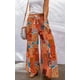 thumbnail image 1 of Pantalones Mujer Pantalones casuales estampados florales Cordón Pantalones de pierna ancha Suave para el trabajo (Naranja XXL) Ygjytge para Mujer Naranja T M, 1 of 6