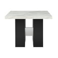 thumbnail image 5 of MIKHA White Bar Table Set with 4 Stools - 48" Square Faux Marble Top & Rubberwood, Black Base. Modern Dining Set for Kitchen or Home Bar. Seats 4., 5 of 6