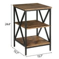 thumbnail image 2 of SSyao 3 Colors End Table 3 Tier Sofa Side Table Storage Shelf X-Design for Living Room,Brown, 2 of 12