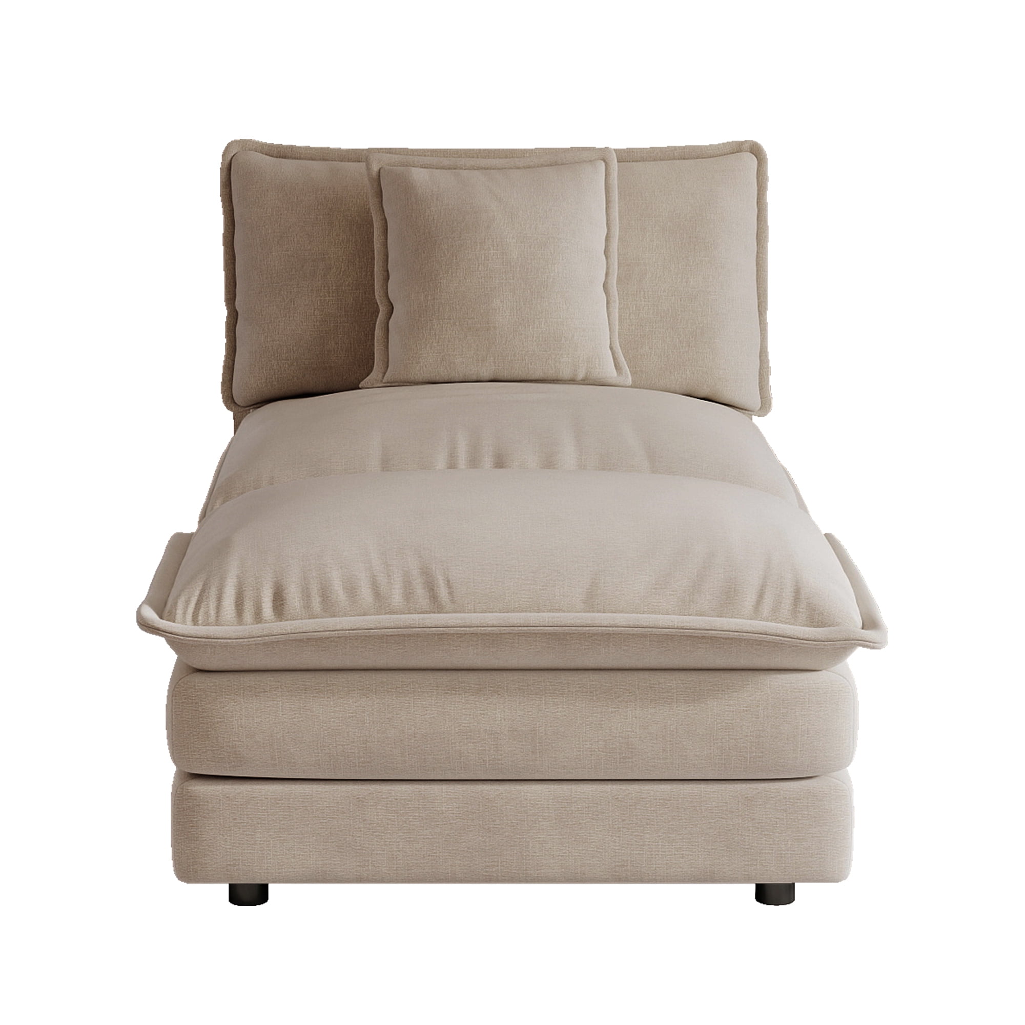 Sectional Sofas Light Coffee Armless 1-Seat & Ottoman