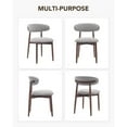 thumbnail image 2 of EOP Wooden Dining Chairs Set of 6, Farmhouse Kitchen Side Chairs with Foot Pegs, Mid-Century Modern Fabric Upholstered Dining Room Chairs for Kitchen, Dining Room, Light Gray, 2 of 8