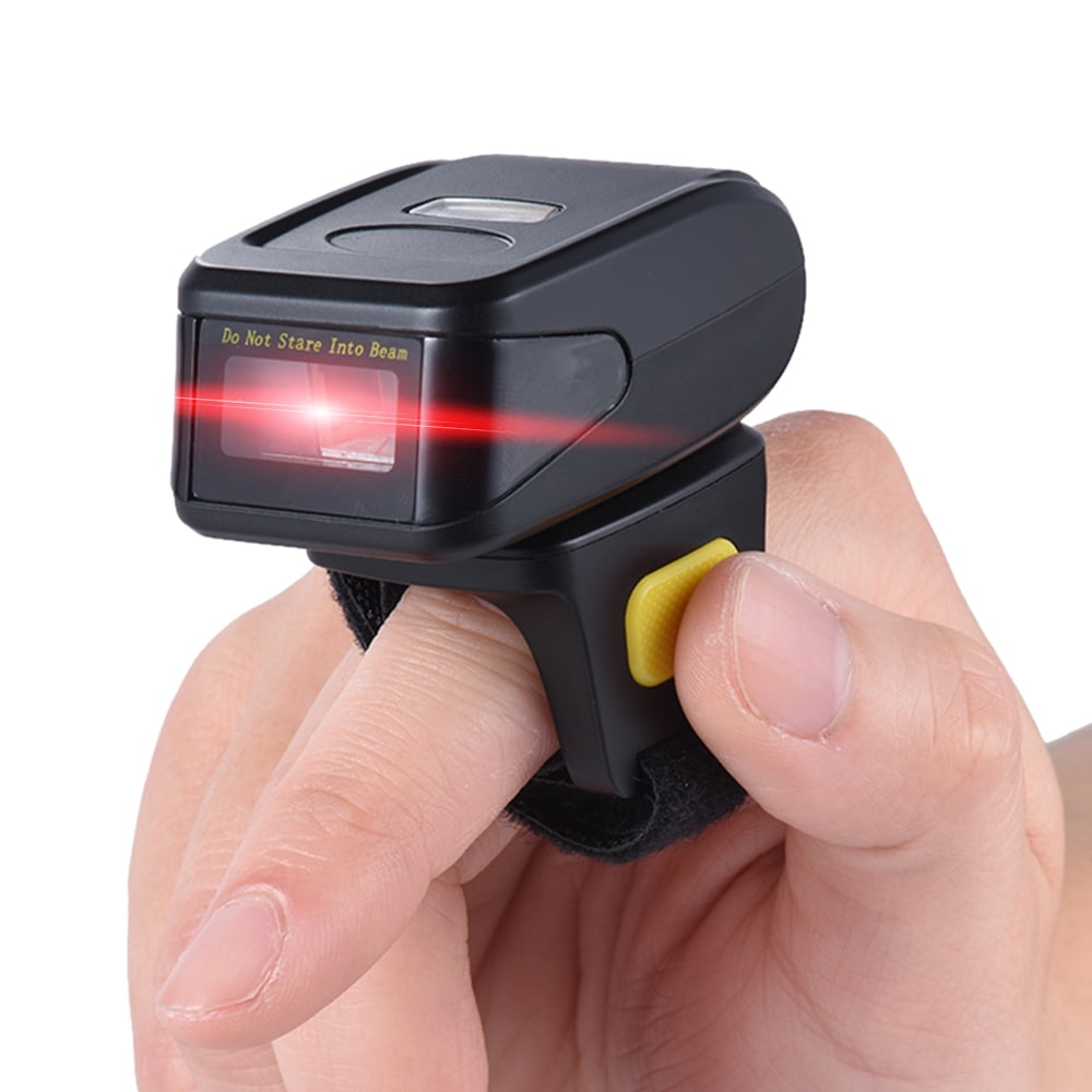 Wireless Bluetooth Ring Finger Barcode Scanner Reader 1D For Android iOS Windows 