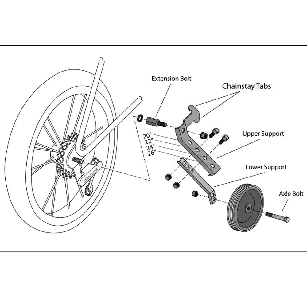 Sunlite heavy duty adjustable training sale wheels