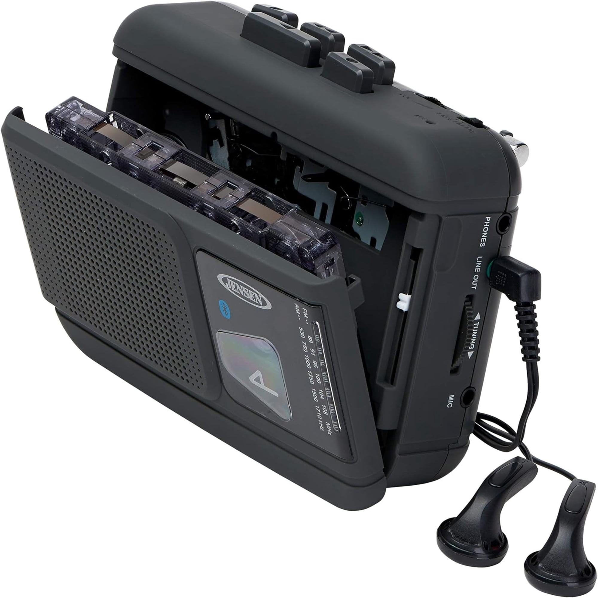 Jensen MCR60 Bluetooth Portable Personal Cassette Player/Recorder With Am/Fm Radio