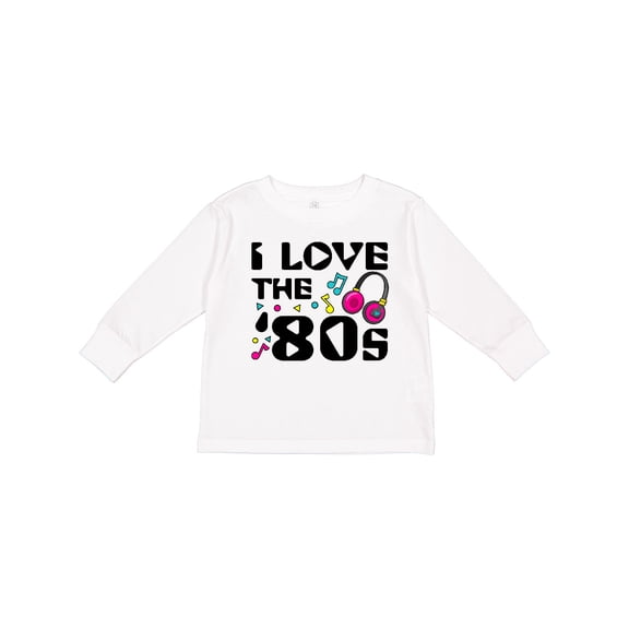 Inktastic I Love the '80s-musical Notes Boys or Girls Long Sleeve Toddler T-Shirt