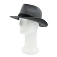 thumbnail image 2 of Unisex Classic Solid Color Wide Brim Felt Fedora Hat w/ Black Band, Grey, 2 of 4