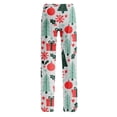 thumbnail image 6 of UDAUDU Women's Christmas Pajamas Pants Sleepwear Cute Print Wide Leg Pants Elastic Waist Casual Palazzo Pants XL, 6 of 6