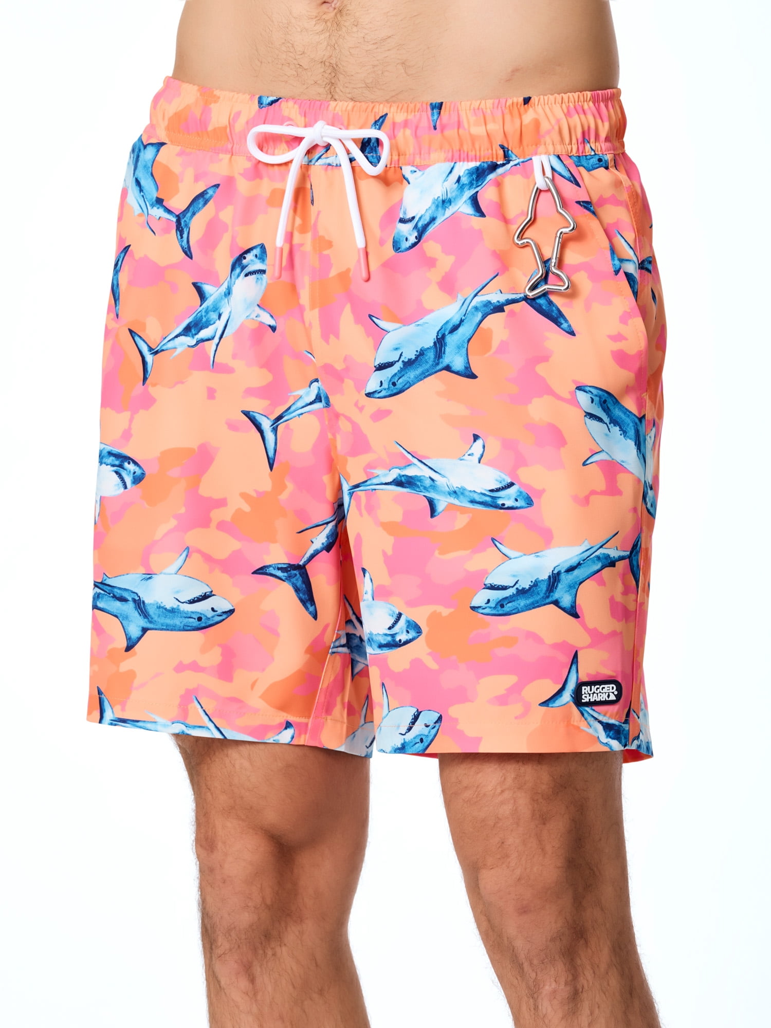 Rugged Shark Mens & Big Mens Swim Trunks, 7" Inseam, Sizes S-3XL